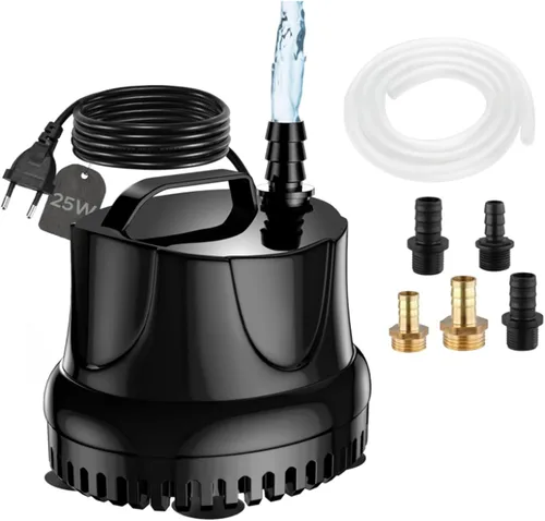 Bomba de agua sumergible 330 GPH 25W Bomba de sumidero pequeña para acuario estatuario hidropónico cascada acuario tanque de peces