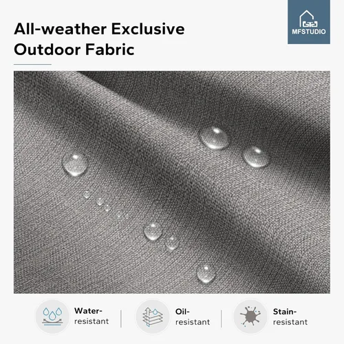 Miniatura 7 de MFSTUDIO Juego de 2 sillas de comedor para patio al aire libre, sillas de patio resistentes con cojines, sillas de terraza de hierro forjado