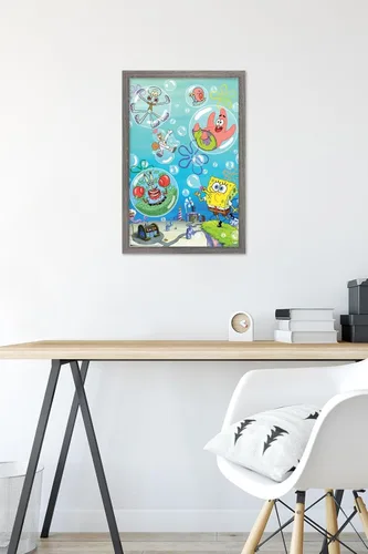 Miniatura 6 de Trends International Nickelodeon Spongebob Squarepants - Póster de burbujas de pared, 14.725 x 22.375 pulgadas, versión con marco de madera tipo