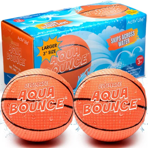 Activ Life The Ultimate - Paquete de 2 bolas de salto de agua más grandes de 3 pulgadas, pelota de rebote de agua para piscina, juguetes de playa