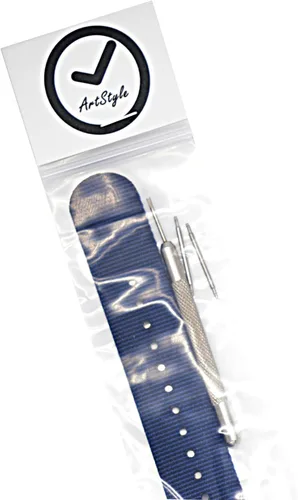 Miniatura 44 de ArtStyle - Correa para reloj de nailon balístico y con hebilla negra de alta gama (acabado mate)