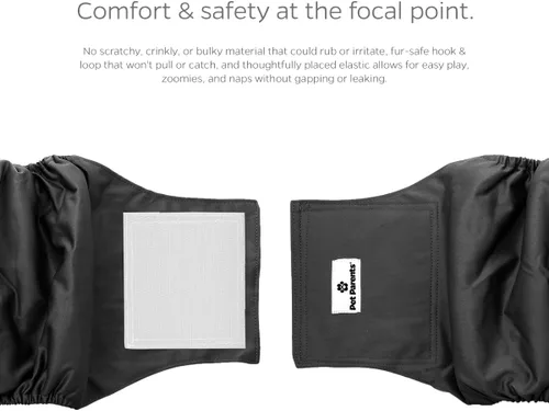 Miniatura 5 de Pet Parents - Bandas abdominales y extensores lavables prémium para perros machos - Pañales para perros machos - Paquete de 3 - Color: negro