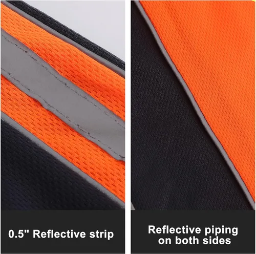 Miniatura 4 de Camisa de seguridad de alta visibilidad, manga corta y larga, polo reflectante, camisetas de trabajo para hombres anaranjado-s