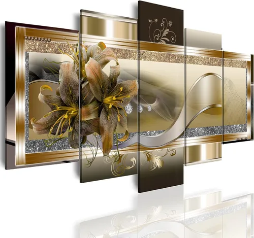 LUDUHU Impresión en lienzo con diseño de flores de orquídea amarilla, pintura abstracta para pared, decoración del hogar, obra de arte, imagen,