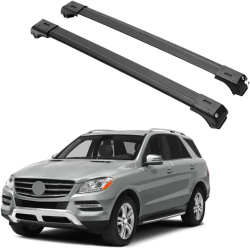 Miniatura 8 de ERKUL Barras Transversales de Techo para Mercedes Benz Clase ML W166 2012-2015 Barras Transversales de Aluminio con Cerradura Antirrobo para Techo