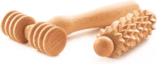 Miniatura 11 de tuuli Rodillo de masaje corporal y facial, rodillo de masaje de madera multifuncional, ayuda a aliviar la tensión muscular y apoyar la salud