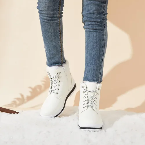 Miniatura 6 de BABUDOG Botines impermeables para mujer para exteriores (suela antideslizante), botas de combate de moda con cremallera lateral, botas de nieve