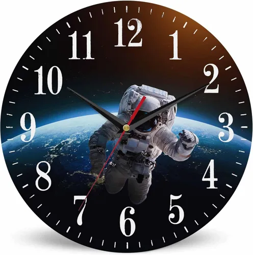 Miniatura 19 de Mxocom Reloj de pared con diseño de oso con texto en inglés "The Brown Bear Welcomes and Waves a Paw de 10 pulgadas, silencioso, sin tictac