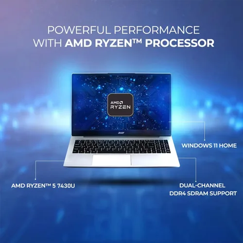 Miniatura 3 de Laptop Acer Aspire 3 Premium con teclado retroiluminado CPU AMD Ryzen 5 7430U Pantalla FHD IPS de 15.6 pulgadas 16 GB RAM 1 TB SSD PCIe
