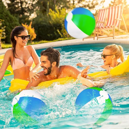 Miniatura 6 de Talltalk Paquete de 80 bolas de playa inflables de 12 pulgadas a granel para niños, pelota de piscina de verano, recuerdos de fiesta en la playa