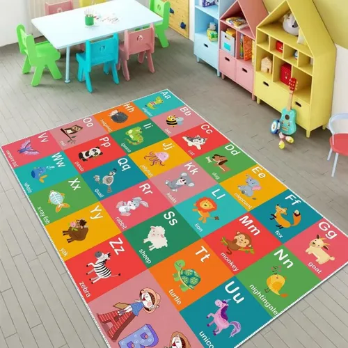 Miniatura 8 de ABC - Alfombra educativa del alfabeto, alfombra de juegos divertidos para niños, sala de juegos, aula, antideslizante, lavable