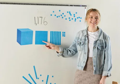 Miniatura 3 de Learning Resources Cubo Base Diez de Plástico Azul, Matemáticas Tempranas, Educación en Casa, Juguetes de Conteo, Edades 6+