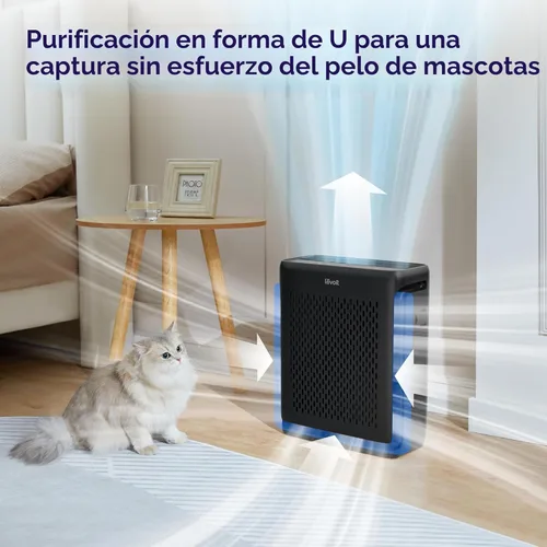 Miniatura 3 de LEVOIT Purificador de aire para el hogar, habitación grande hasta 1073 pies cuadrados con monitor de calidad del aire, AHAM VERIFIDE, WiFi Negro