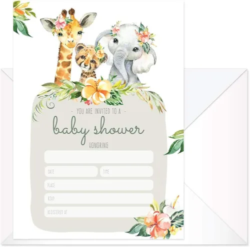 Miniatura 7 de Canopy Street Adventure Awaits - Invitaciones para baby shower / 25 invitaciones de baby shower con temática de montaña en blanco de género neutro