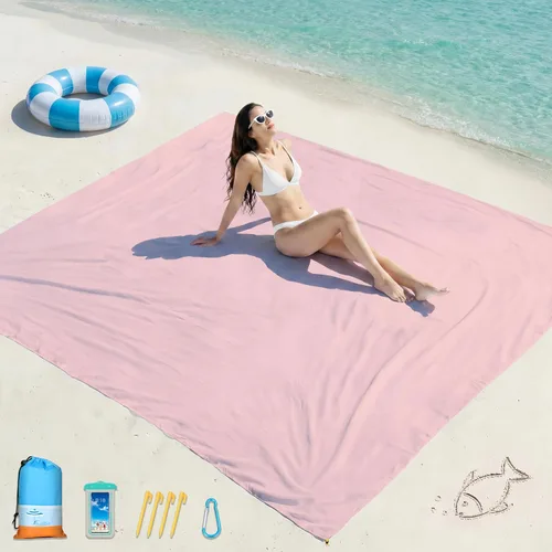 Miniatura 97 de Famstar Beach Blanket Oversized Extra Large 78"X81"/10'X9',Waterproof Sandproof Beach Blanket 2-8 Adults Lightweight Durable for Travel Camping