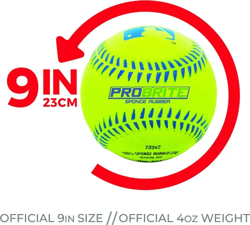 Miniatura 5 de Franklin Sports - Pro Brite - Pelota de Goma de Neón para Teeball - MLB - Tball Juvenil - Béisbol + Sóftbol - Uso Interior y Exterior