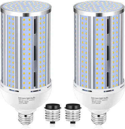 Miniatura 12 de Bombilla LED de Maíz de 44W (Paquete de 2), Sin Ventilador, (Equivalente a 390 Vatios) Base E26/E39 Mediana/Mogul Grande, Lámpara LED COB 3000K