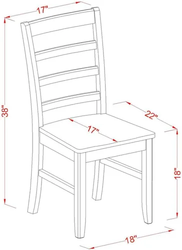 Miniatura 7 de East West Furniture ANPF5-CAP-W Juego de mesa de comedor de 5 piezas incluye una mesa redonda de madera con pedestal y 4 sillas de comedor