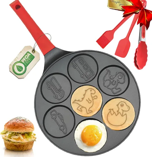 Miniatura 6 de Sartén antiadherente con moldes y formas infantiles para hotcakes y crepas Negro
