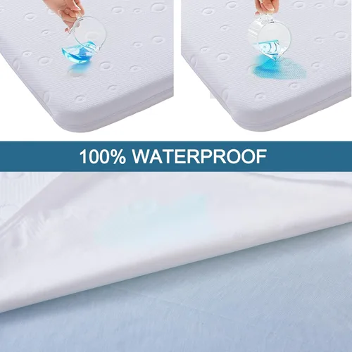 Miniatura 8 de Colchón de moisés para bebé, 24" x 20.8" x 2" colchón de espuma viscoelástica de gel de doble cara con funda suave transpirable extraíble que se