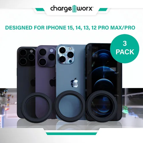 Miniatura 3 de CHARGEWORX Paquete de 3 soportes magnéticos para pared, compatibles con MagSafe, soportes adhesivos para teléfono, para ducha, baño, cocina, espejo