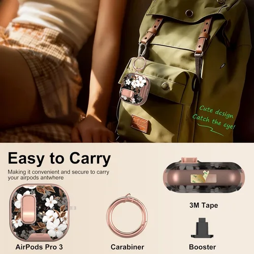 Miniatura 7 de Maxjoy Funda para AirPods 4, funda transparente para AirPod de 4ª generación, funda protectora suave y linda flor para AirPod 4 para mujeres