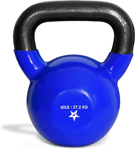 Miniatura 8 de Yes4All Pesa rusa, pesas rusas de hierro fundido con revestimiento de vinilo de 5-100 LB para entrenamiento de fuerza para ejercicios de gimnasio