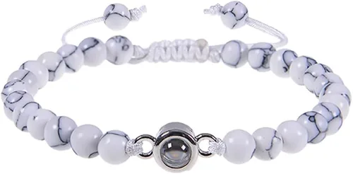 Miniatura 7 de Lam Hub Fong Pulseras personalizadas con imagen en el interior para hombres, regalos de Navidad, pulsera de cuentas con foto para hombres, regalos