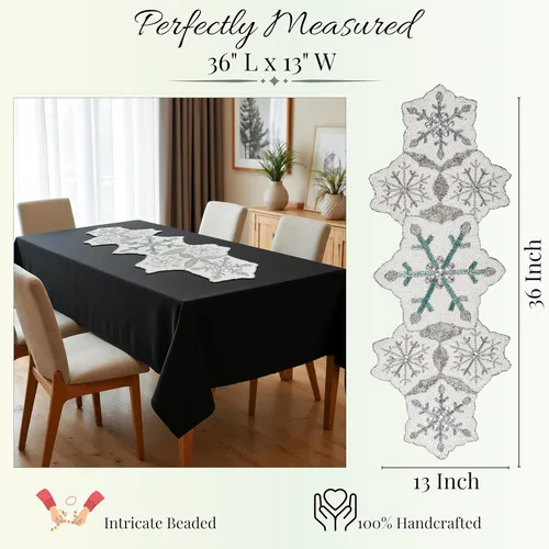 Miniatura 4 de Camino de mesa con cuentas de 36 pulgadas de diseño elegante infinito - Decoración de mesa para bodas, fiestas, días festivos, regalos y uso diario