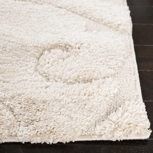 Miniatura 5 de SAFAVIEH Florida Shag Collection Alfombra de Área - Redonda de 5', Crema y Crema, Diseño de Volutas, No Desprende Pelusa y Fácil de Limpiar, Pelo