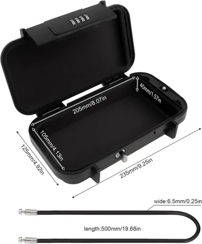 Miniatura 2 de Caja fuerte portátil, caja de seguridad combinada con código, caja de seguridad antirrobo impermeable con cadena extraíble para playa, dormitorio
