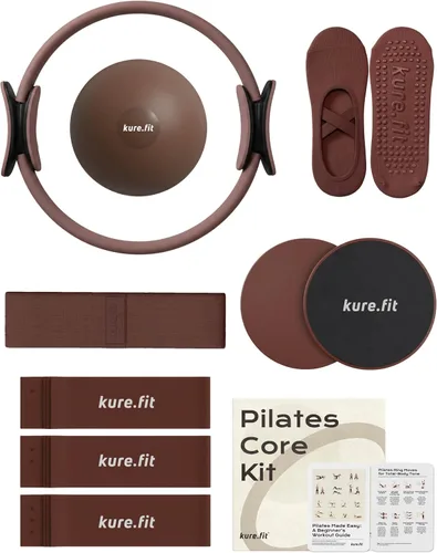 Miniatura 16 de Kit de pilates para mujer - Juego de equipo de pilates para el hogar con anillo, pelota y bandas de resistencia Kit de pilates con accesorios