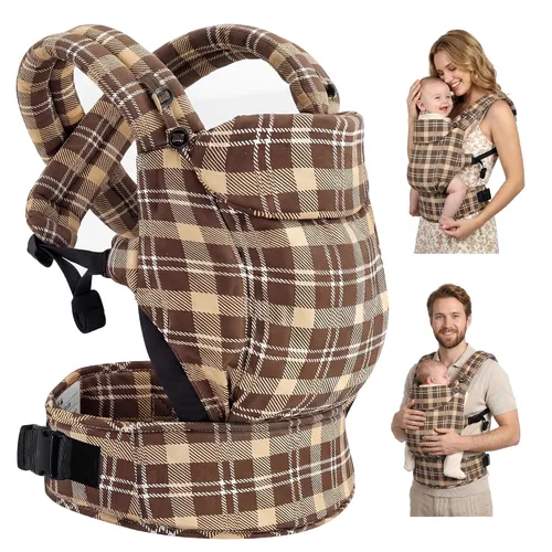 Miniatura 9 de FRUITEAM Portabebés, portabebés para niños pequeños con tamaño de asiento ajustable, cómodo y ergonómico portabebés recién nacido (7-25 libras)