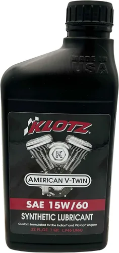 Klotz American V-Twin - Lubricante de aceite sintético para motocicleta 15W-60 para Yamaha, Victory, Indian Wet Clutch y motor de transmisión