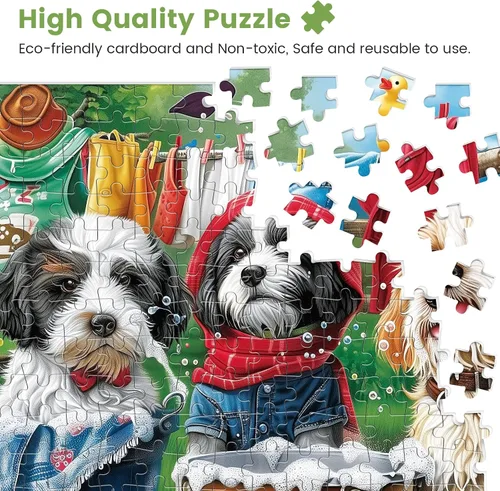 Miniatura 3 de Rompecabezas de 300 piezas para adultos, lindos perros, rompecabezas para adultos, niños y personas mayores, rompecabezas de piezas grandes