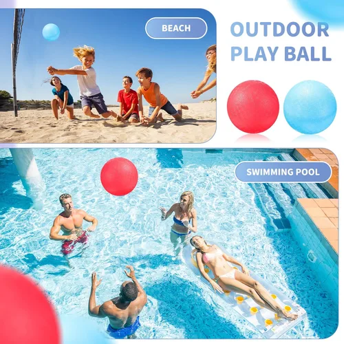 Miniatura 5 de Civaner Paquete de 2 bolas de PVC de 5 pulgadas, color rojo y azul, adecuadas para niños al aire libre, ejercicio, yoga