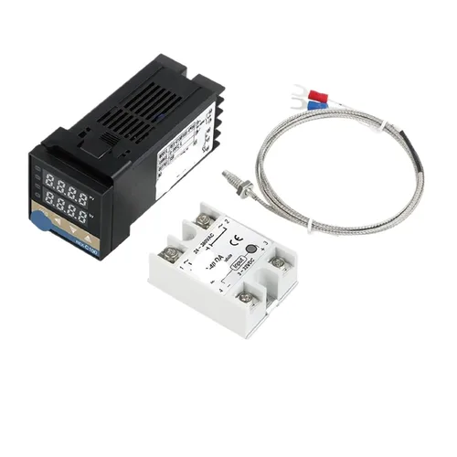 Miniatura 7 de Rex-C100 Short Shell Pid Temperature Controller + K Type Thermocouple + 40a SSR Relay + Heat Sink