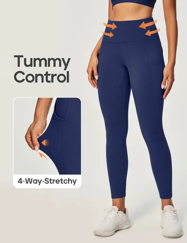 Miniatura 24 de Ewedoos - Leggings con bolsillos para mujer, de talle alto, pantalones de yoga, pantalones de entrenamiento, con levantamiento de glúteos
