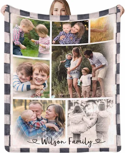 Miniatura 19 de D-Story Manta personalizada con fotos con cualquier texto - Mantas con imágenes personalizadas para Navidad, cumpleaños, regalos para parejas