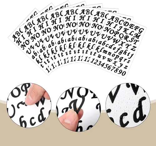 Miniatura 2 de Spakon 8 hojas de calcomanías de letras de vinilo adhesivas de Navidad, calcomanías de alfabeto autoadhesivas, calcomanías de números para buzón