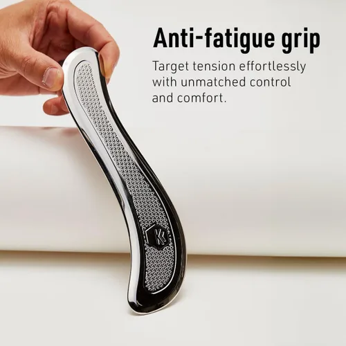 Miniatura 5 de SIDEKICK Echo Muscle Scraper - Herramienta Gua Sha de acero - con agarre antifatiga patentado de acero inoxidable - Kit completo incluido - Diseñado