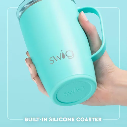 Miniatura 5 de Swig Life Taza de Viaje de 18 oz, Vaso Aislante con Asa y Tapa, Taza de Café de Viaje, Compatible con Portavasos, Acero Inoxidable, Vaso de 18 oz