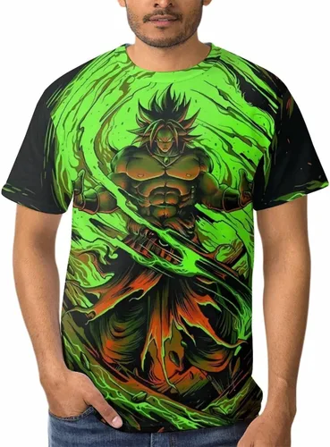 Saiyajin Broly - Camisetas casuales para hombre, manga corta, unisex, cuello redondo, camisetas para jóvenes y adultos