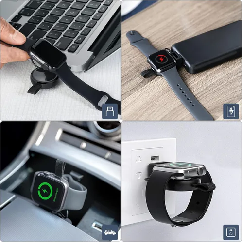 Miniatura 6 de LVFAN Cargador para Apple Watch, cargador portátil para iWatch, cargador inalámbrico USB de carga rápida, cargador magnético inalámbrico de viaje