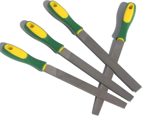 Miniatura 4 de ASNOMY Juego de lima y raspa de acero resistente de 8 pulgadas con asas de goma, escobilla de acero de alto carbono y lima de metal plano