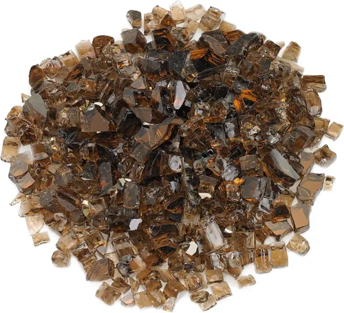 Miniatura 22 de American Fireglass vidrio refractario para fuego, con vidrio para hogar y vidrio para fuego de hoyo, 10 libras, Bronce