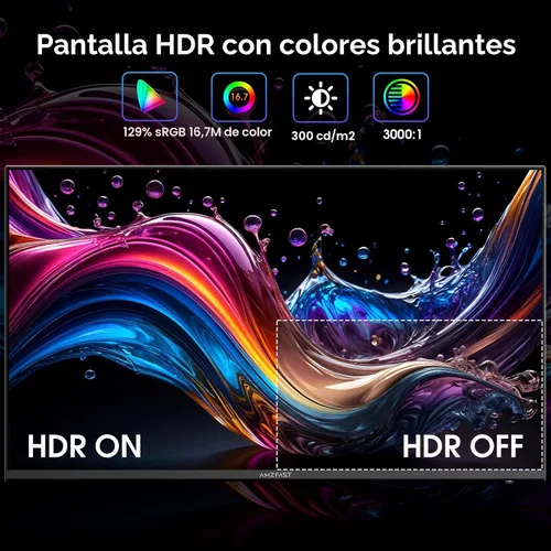 Miniatura 7 de Amzfast - Monitor de juegos de 24 pulgadas 180Hz 200Hz FHD 1080p, monitor de computadora, sincronización adaptativa de 1 ms, 3000:1, pantalla HDR