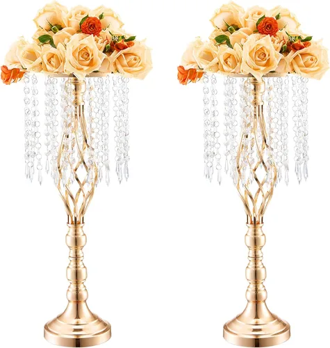 Miniatura 16 de VEVOR Centro de Mesa de Boda de Metal Dorado, Candelabro, 20 Piezas 58cm/22.83