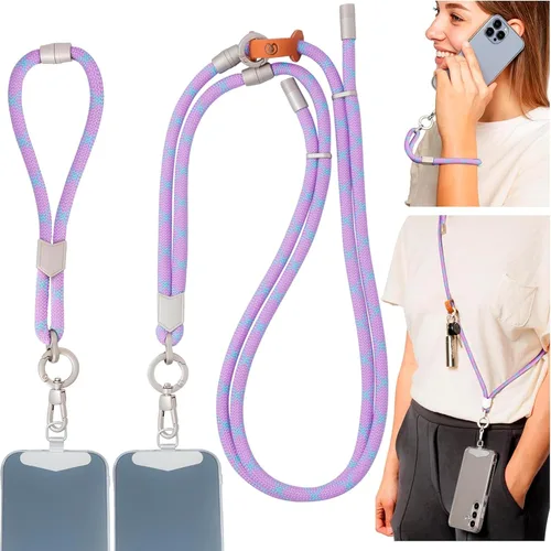 Miniatura 11 de Pulpo - Cordón antirrobo 2 en 1 para teléfono y correa de muñeca para iPhone y Android, correa ajustable para teléfono celular y correa universal