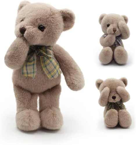 Miniatura 7 de suepcuddly - Oso de peluche pequeño con imán, animal de peluche lindo y suave para niña de 30 cm (marrón)